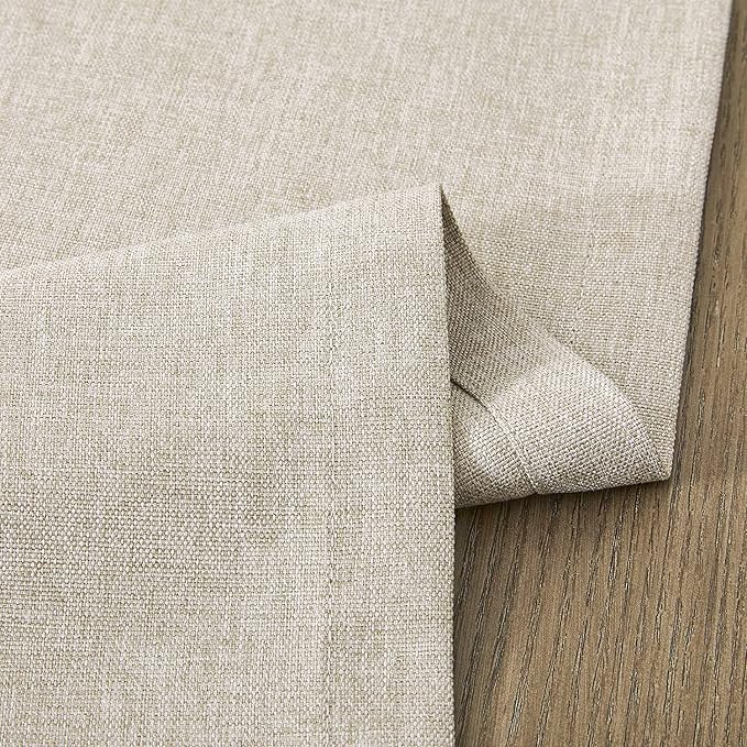 Basic Linen Style Table Runner, 14x48 Inch Light Tan | Mitered Corner Design - Image 6