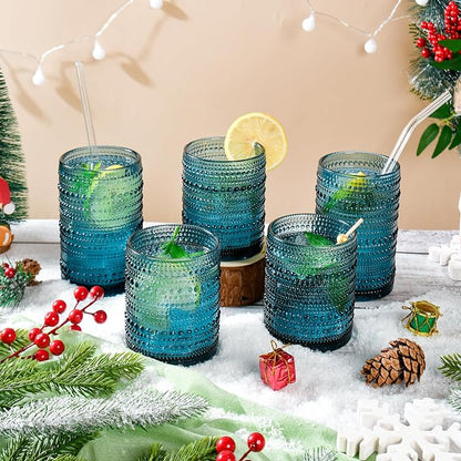 KMIGRUAN Hobnail Drinking Glasses Set of 12, 15Oz & 12Oz Cocktail Glasses | - Image 3