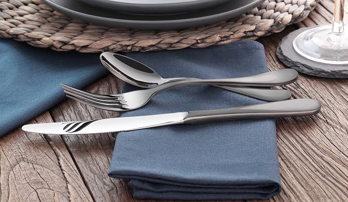 Artaste 56914 Rain 18/10 Stainless Steel Flatware 36-Piece Set, Service - Image 4