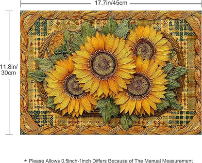 Sunflower Placemats Set of 4 Washable Table Place Mats for Dining Kitchen Party Decor