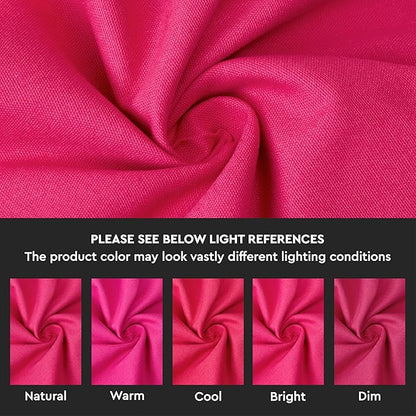 Encasa XO Table Runner, Cotton Canvas Dining Runner 13"x59" | Hot Pink - Image 3