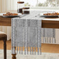 Hemstitched Farmhouse Table Runner, Charcoal 13x108 Inch, Cotton Linen Table by Unknown