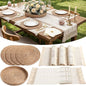 Boho Placemats 4/6/8 Set of Round Woven Placemat Macrame Style Bicolor by Gandeer