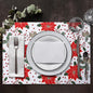 Urban Villa ChristmasPlacemats Pine Cone Print 100% Cotton Fused Placemats 14''x 20'' Over Sized Set of 6 Every Day Use Heavier QualityPlacemats