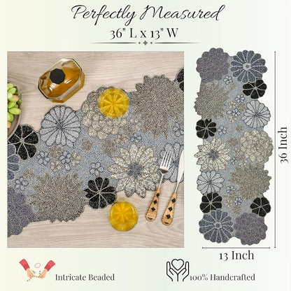 Beaded Table Runner 13 x 36 Inch - Image 4