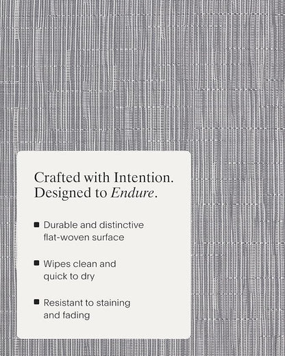 Chilewich Bamboo Placemats Set of 4 - Woven Oval Placemats - Reusable, Stain-Resistant, Indoor/Outdoor Tabletop Protection - 19" x 14" - Fog