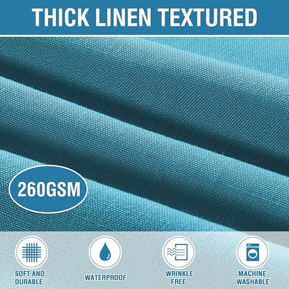 H.VERSAILTEX Linen Textured Table Cloths 54 x 80 Inch Premium Solid Tablecloth Spill-Proof Waterproof Table Cover for Dining Buffet Feature Extra Soft and Thick Fabric Wrinkle Free, Teal