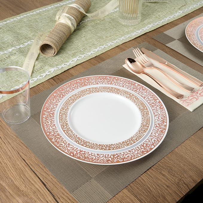 FOCUSLINE 175 Ct Rose Gold Dinnerware Set - Image 4