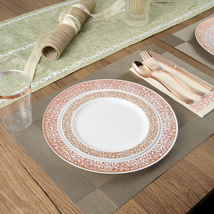 FOCUSLINE 175 Ct Rose Gold Dinnerware Set - Image 4