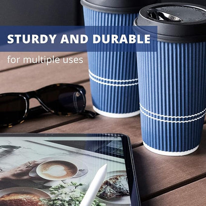 Disposable Coffee Cups With Lids - 16 oz To Go Coffee Cup. Large Travel Cups - Image 5