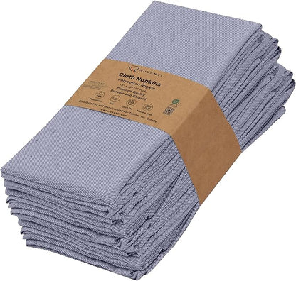 Ruvanti Cloth Napkins Set of 12, 18x18 Reusable Napkins Cloth Washable, Soft & Durable Table Napkin, Poly Cotton Fabric Dinner Napkins for Parties, Christmas, Thanksgiving, Weddings - Steel