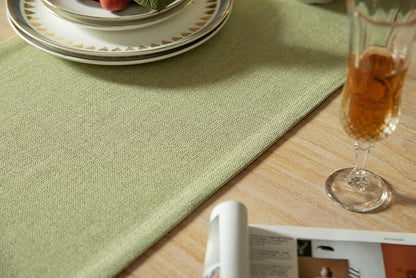 Burlap Style Farmhouse Table Runner, 14x90 Inches Light Sage Green | Thick - Image 5