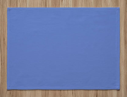 Calicot Placemats Set of 6 100% Cotton Washable Cloth Place Mats, Reusable Table Mats for Spring/Summer & Thanksgiving Christmas Decorations Kitchen Dining Party Wedding (Bel Air Blue, 13" x 19")