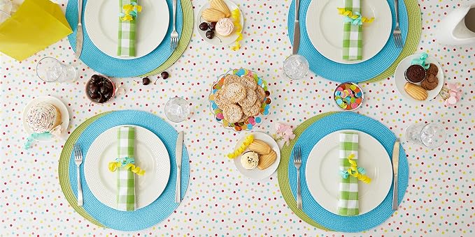 DII Polka Dot Party Print Tabletop Collection Reusable & Machine Washable - Image 7