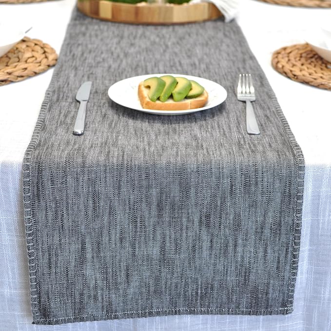 Cotton Table Runner 72 inches Long Decorative Stitched Edge Kitchen Table - Image 9