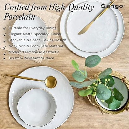 Sango 12-Piece Lightweight Porcelain Dinnerware Set - Image 5