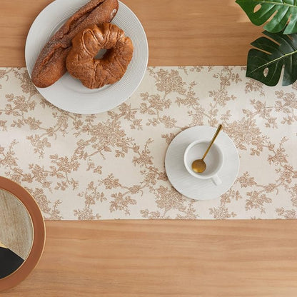 French Pastoral Farmhouse Table Runners, 13x108 Inch Brown | 100% Organic - Image 4