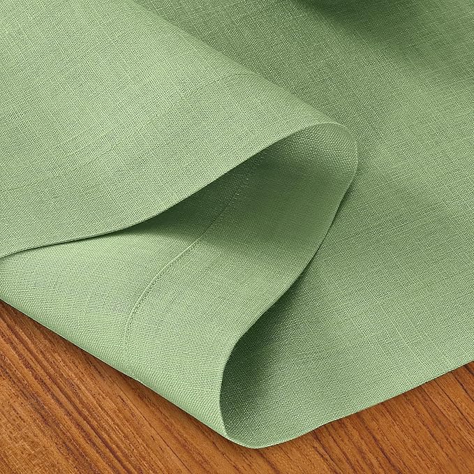D'Moksha Homes Linen Sage Green Table Runner 120 Inches Long - 100% Pure Linen Dining Table Runner 14 x 120 Inch for Spring, St Patricks Day, Easter - Machine Washable