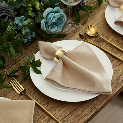 Newbridge Barcelona Luxury Damask Fabric Napkins, 100% Polyester, No Iron - Image 7