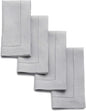 Solino Home Linen Napkins Set of 4 - Classic Hemstitch 100% Pure Linen Soft Grey Dinner Napkins Cloth 20 x 20 Inch for Winter, Spring, Easter - Handcrafted and Machine Washable