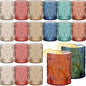 Qinyoung 24 Plastic Vintage Drinking Glasses 8.5oz Stemless Retro Embossed Wine by Qinyoung