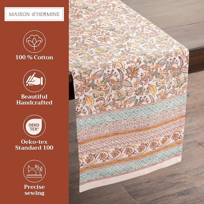 Maison d' Hermine Table Runner 100% Cotton 14.50" x 72" | Table Runners 72 - Image 2