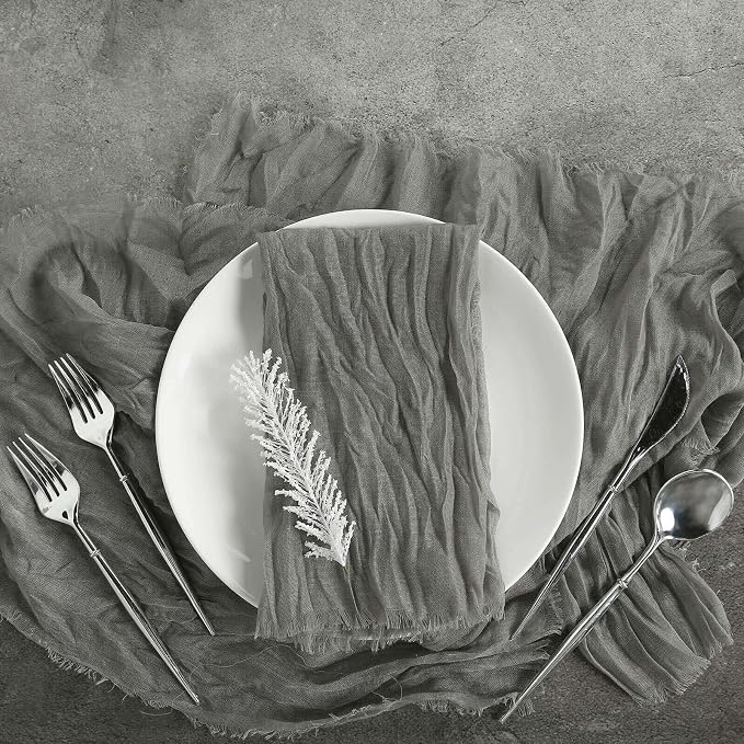 Efavormart 5 Pack 24"x19" Gray Matte Gauze Cheesecloth Napkins, Sleek Cotton by efavormart