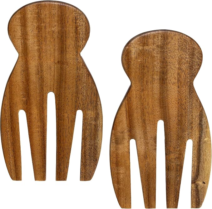 TB Home Salad Hands – Acacia Wood Salad Serving Utensils by TB+Home