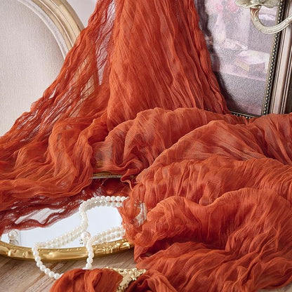 12 Pack Terracotta Fall Cheesecloth Table Runners, 120 Inch 10Ft Orange Gauze - Image 7