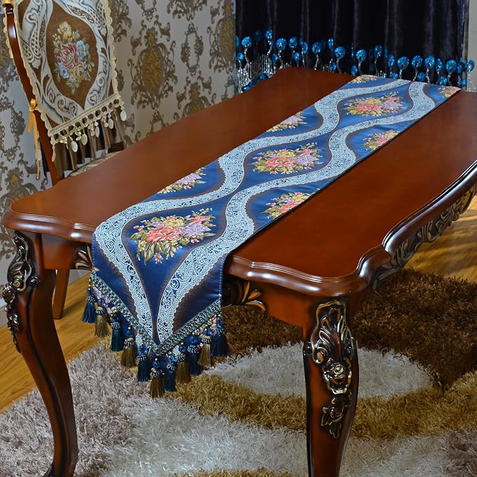 Extra Luxury Velvet Blue Table Runner 120 Inches Long - Image 2