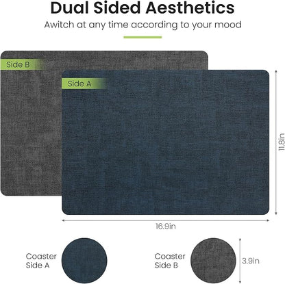 Fyvva Placemats Set of 4 Wipeable Reversible Faux Leather - Image 2