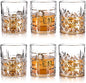Whiskey Glasses Set of 6, 12oz Old Fashioned Whiskey Glasses Gift by Hyglazelle
