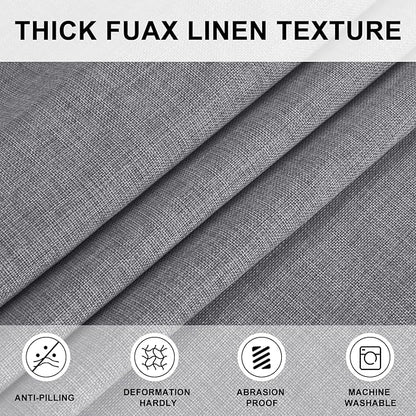 Hiasan Round Linen Tablecloth 70 Inch - Wrinkle and Stain Resistant Washable Polyester Fabric Table Cloth for Dining Room Kitchen Party, Grey