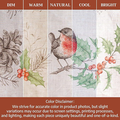 Maison d' Hermine Table Cloth Rectangle Table 100% Cotton 60 x 120 Inches Fall Tablecloth Reusable Everyday Use for Thanksgiving Christmas Decorations Dining Farmhouse Party (Christmas Dew)