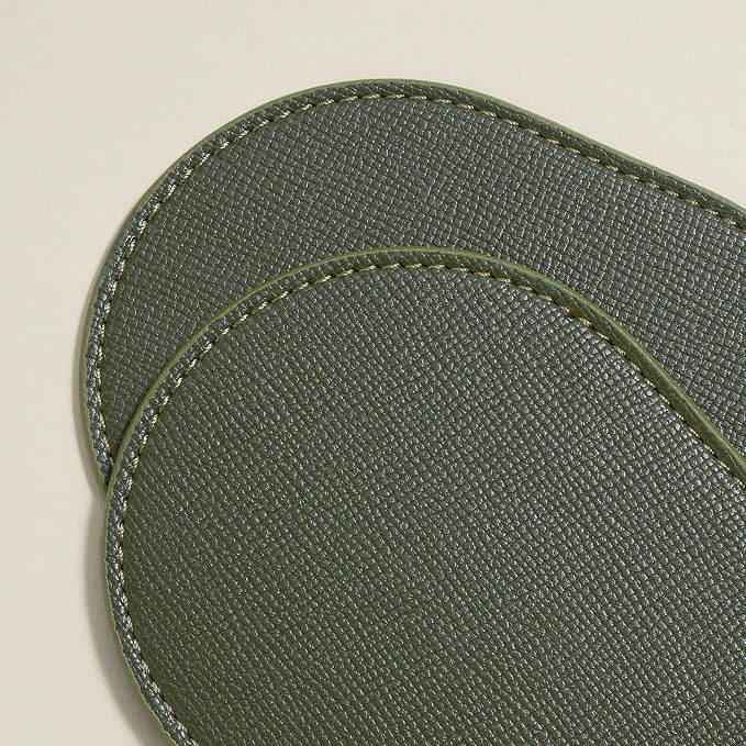 OLETHA Aesthetic Oval Drink Coasters, dining tables & office desks; wipe clean - Image 3