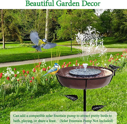 3" Deep Metal Bird Bath for Outdoors 40in Tall, Removable 13" Dia Birdbath Bowl - Image 5