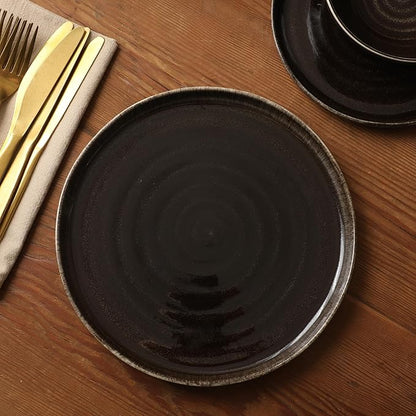Gibson Elite Eclipse Swirls Plates and Bowls Sets, 12-Piece Stoneware - Image 5