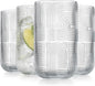 Glaver's Drinking Glasses, Highball Glasses, 17 Ounce Thick Embossed Designed by Glavers