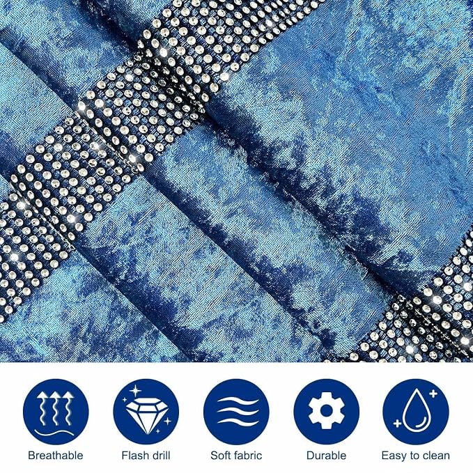 Fancy Blue Table Runner, Ombre Velvet, Double-Layer, - Image 5