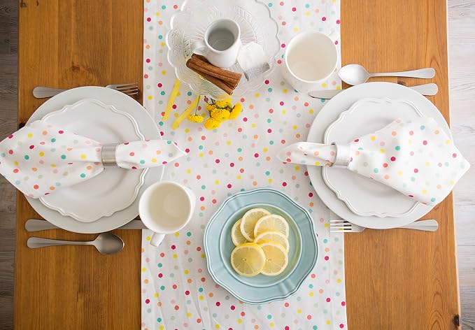 DII Polka Dot Party Print Tabletop Collection Reusable & Machine Washable - Image 5