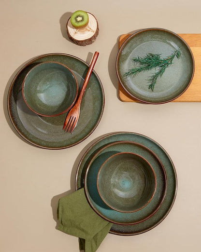 24 Piece Dinnerware Sets for 8, Modern Stoneware Plates and Bowls Setst - Image 7