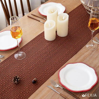 Boho Fall Table Runner Crochet for Home Kitchen Decor 13x72 Inch | 72 Inch Long - Image 4