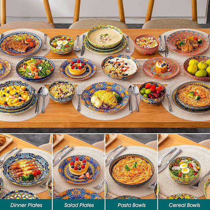 vancasso 24-Piece Dinnerware Sets, Plates & Bowls Sets Service - Image 6