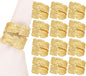 CLEENTABLE Gold Napkin Rings, Napkin Ring Set of 12, Napkin Holders for Dining Table Settings Thanksgiving Metal Serviette Ring Rustic Table Décor for Weddings, Parties, and Everyday Use