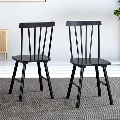 DUHOME Windsor Dining Chairs Set of 6,Farmhouse Style Spindle Back Wood Dining Room Chairs Wooden Kitchen Chair for Home Kitchen,Living Room,Bistro