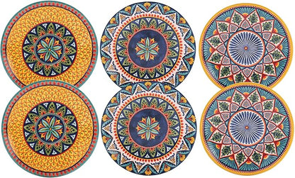 Bico Havana Appetizer Plates Set of 6, 6 Inch Small Ceramic Dessert Plates for Snacks, Salad, Tablescape, Microwave and Dishwasher Safe, Gift for Housewarming and Thanksgiving