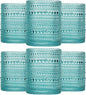 JOVGANK Mint Green Vintage Hobnail Drinking Glasses Set of 6, Embossed Water by JOVGANK