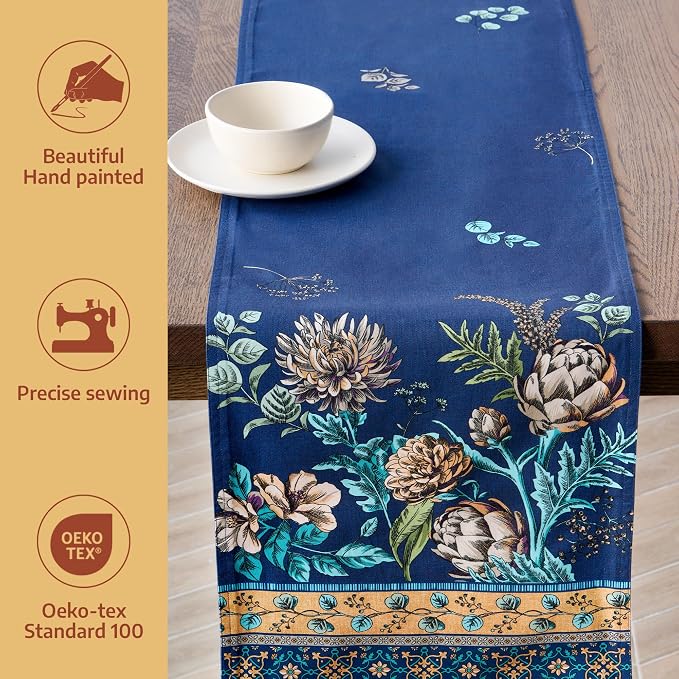 Maison d' Hermine Table Runner 100% Combed Cotton 14.5"x72" | Table Runners 72 - Image 2