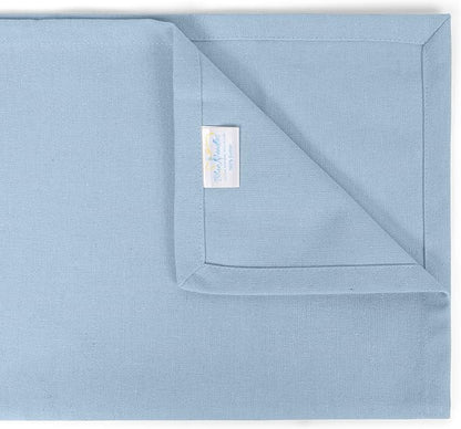 Blue Needles Solid Cloth Napkins Set of 12 Ice Blue 100% Cotton Dinner Napkins 18x18 inches - Soft, Reusable, Absorbent & Washable Linen, Ideal for Wedding Events, Parties & Everyday Use