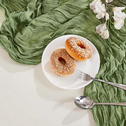 AGIRL 12 Pack Sage Green Cheesecloth Table Runner 10FT Boho Home Decor | Rustic - Image 6